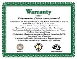 Iraq War Warranty Form as PDF